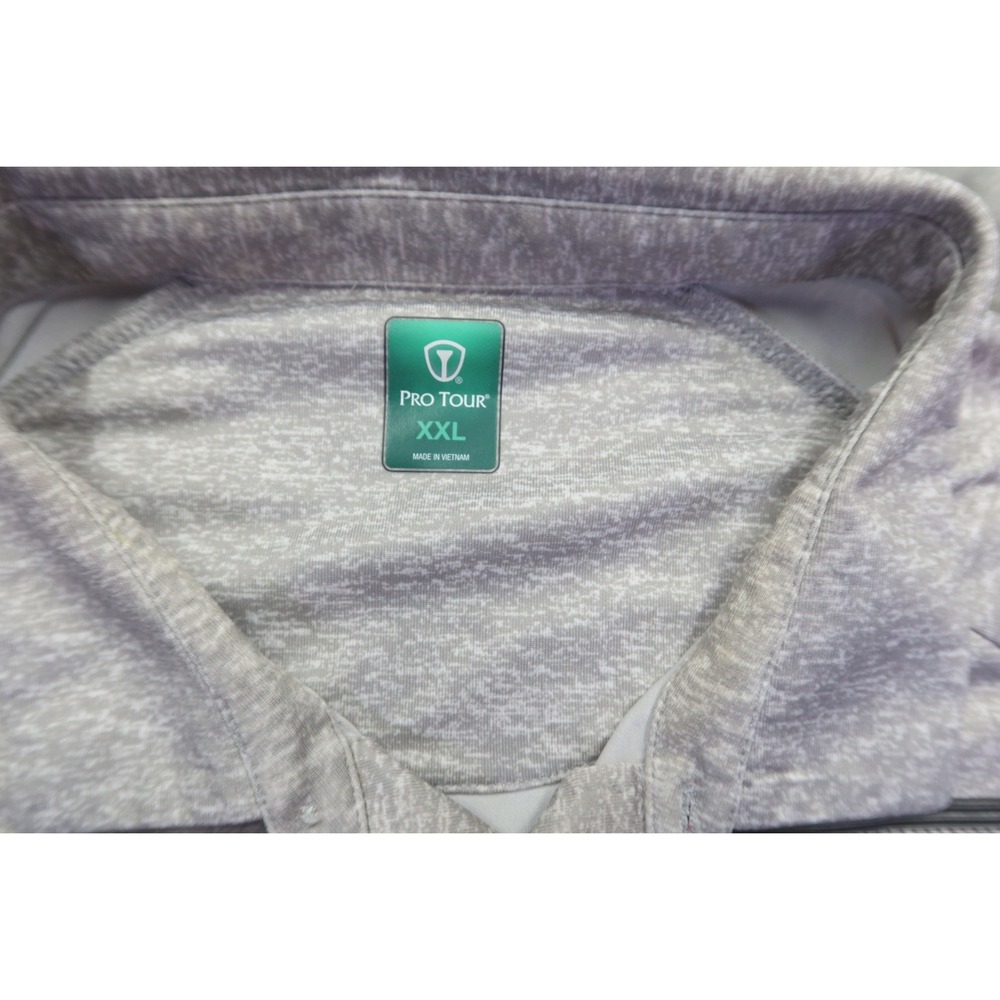 Pro Tour Men's XXL Gray Heather Mesh Panel Performance Golf‎ Polo Shirt SS - Picture 3 of 7
